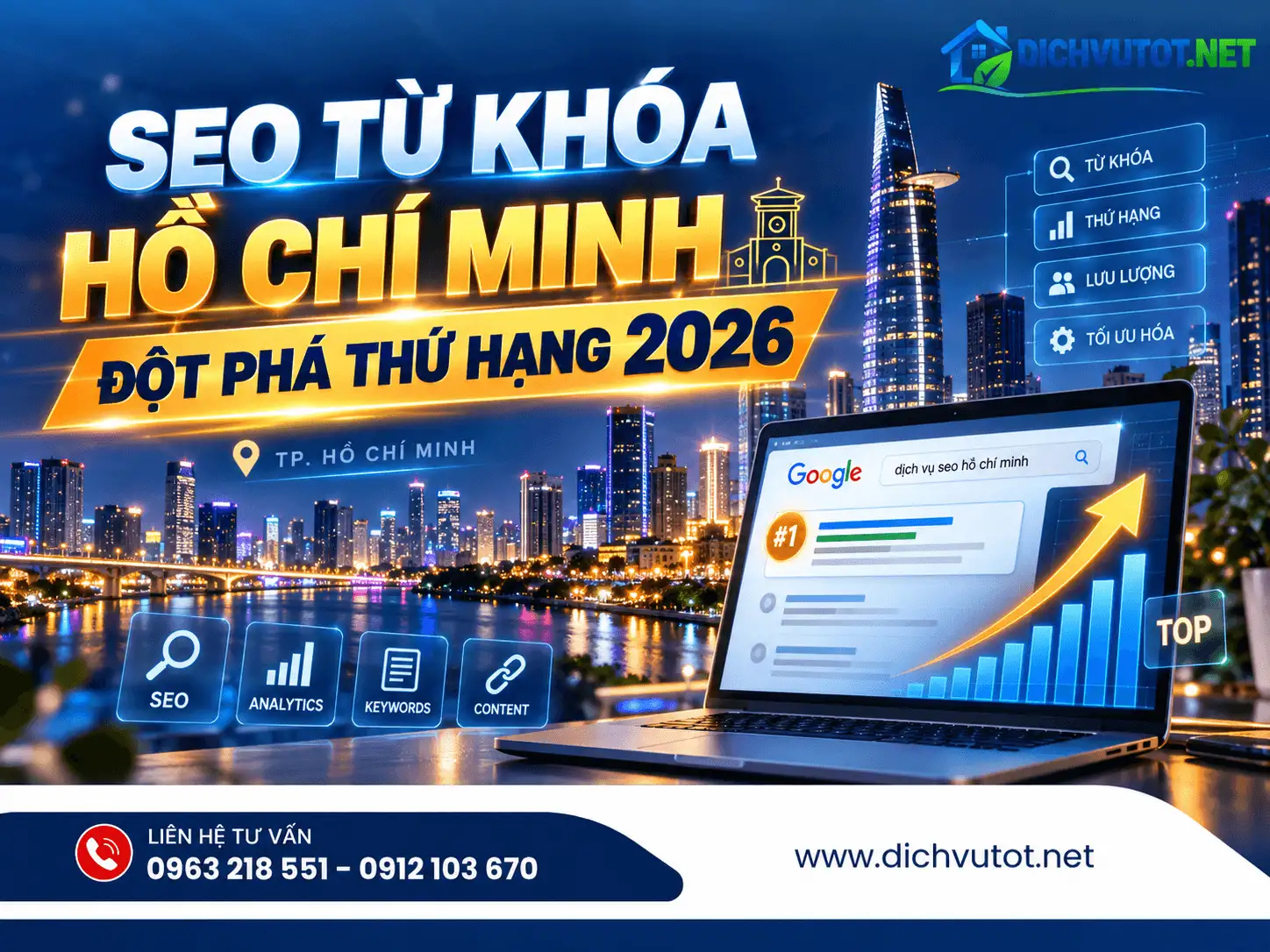 Seo từ khoá Hồ Chí Minh đột phá thứ hạng 2026